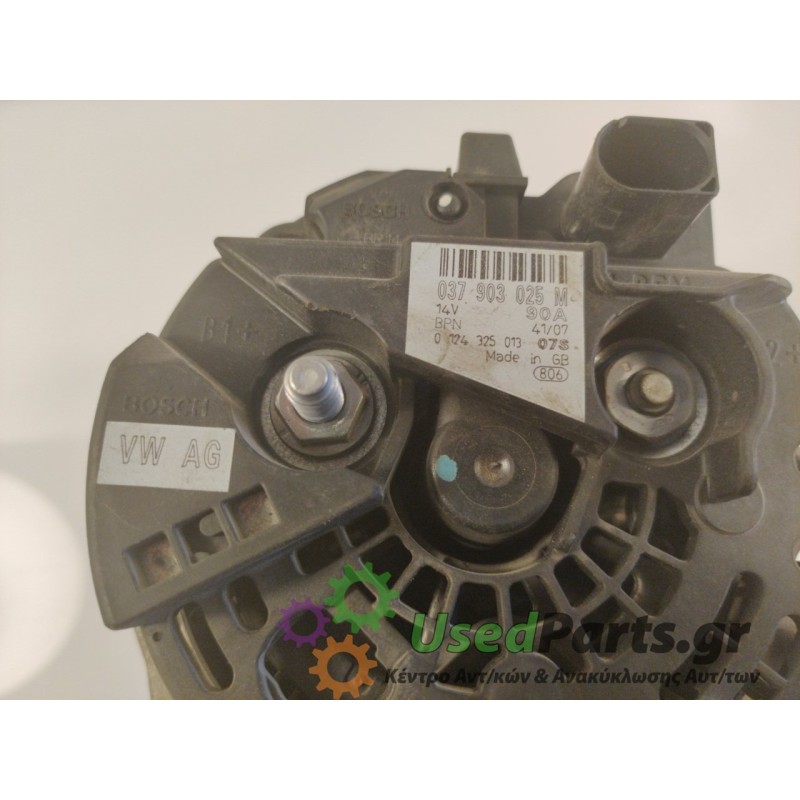 SEAT - IBIZA - Δυναμό - 2ΠΟΡΤΟ - ΕΤΟΣ: 2006 - ΚΩΔ.ΚΑΤ/ΣΤΗ: 037903025M 90A.Μεταχειρισμένα ανταλλακτικά αυτοκινήτων www.usedparts.