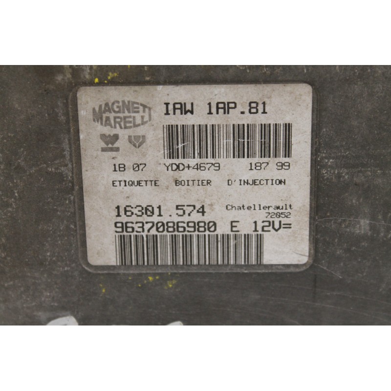 PEUGEOT - 206 - Εγκέφαλος ECU -  - ΕΤΟΣ: 2000 - ΚΩΔ.ΚΑΤ/ΣΤΗ: 16301574  9637086980E.Μεταχειρισμένα ανταλλακτικά αυτοκινήτων www.u