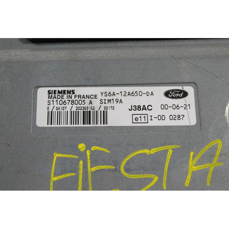 FORD - FIESTA - Εγκέφαλος ECU -  - ΕΤΟΣ: 2000 - ΚΩΔ.ΚΑΤ/ΣΤΗ: YS6A12A650DA  S110678005A.Μεταχειρισμένα ανταλλακτικά αυτοκινήτων w