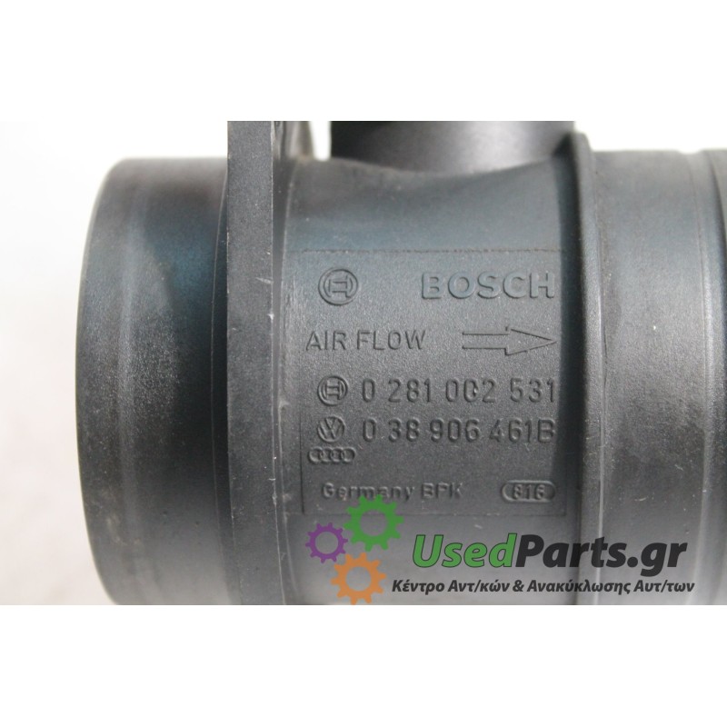 SKODA - OCTAVIA - Μετρητής μάζας αέρα -  - ΕΤΟΣ: 2004 - ΚΩΔ.ΚΑΤ/ΣΤΗ: 0281002531  038906461B.Μεταχειρισμένα ανταλλακτικά αυτοκινή