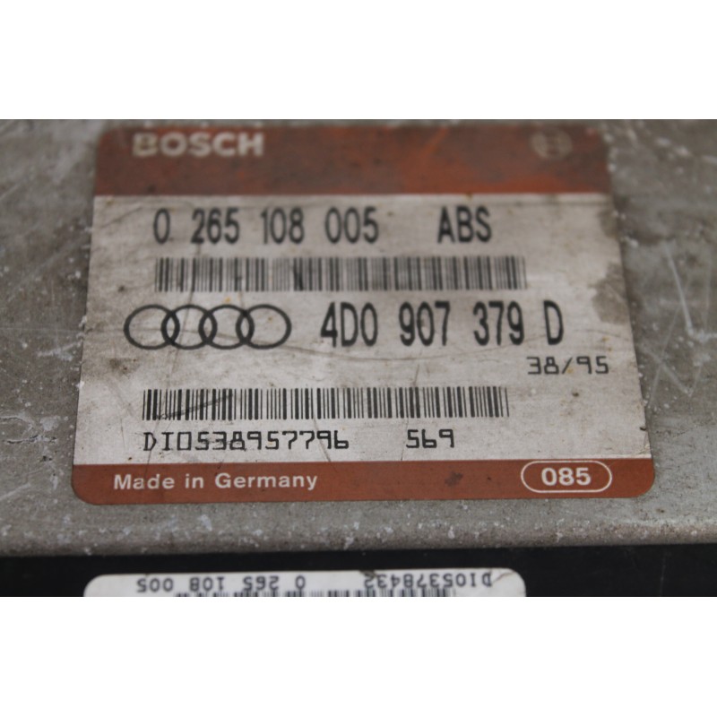 AUDI - A4 - Εγκέφαλος ECU -  - ΕΤΟΣ: 1998 - ΚΩΔ.ΚΑΤ/ΣΤΗ: 0265108005  4D0907379D.Μεταχειρισμένα ανταλλακτικά αυτοκινήτων www.used