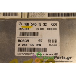 MERCEDES - W168 - Εγκέφαλος ECU -  - ΕΤΟΣ: 2000 - ΚΩΔ.ΚΑΤ/ΣΤΗ: 1685451332  0265109619.Μεταχειρισμένα ανταλλακτικά αυτοκινήτων ww
