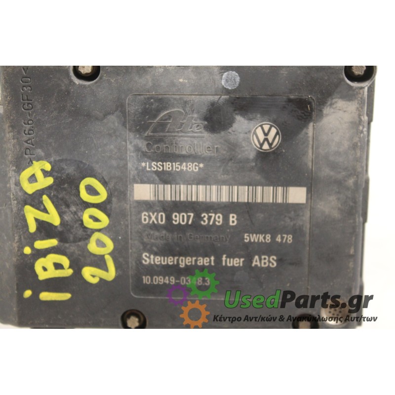 SEAT - IBIZA - Μονάδα ABS -  - ΘΕΣΗ:  - ΕΤΟΣ: 2000 - ΚΩΔ.ΚΑΤ/ΣΤΗ: 6X0907379B.Μεταχειρισμένα ανταλλακτικά αυτοκινήτων www.usedpar