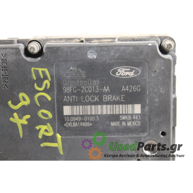 FORD - ESCORT - Μονάδα ABS -  - ΘΕΣΗ:  - ΕΤΟΣ: 1997 - ΚΩΔ.ΚΑΤ/ΣΤΗ: 98FG2C013AA.Μεταχειρισμένα ανταλλακτικά αυτοκινήτων www.usedp