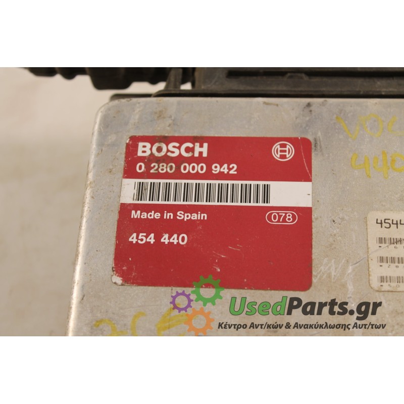 VOLVO - 440 - Εγκέφαλος ECU -  - ΕΤΟΣ: 1996 - ΚΩΔ.ΚΑΤ/ΣΤΗ: 0280000942  454440.Μεταχειρισμένα ανταλλακτικά αυτοκινήτων www.usedpa