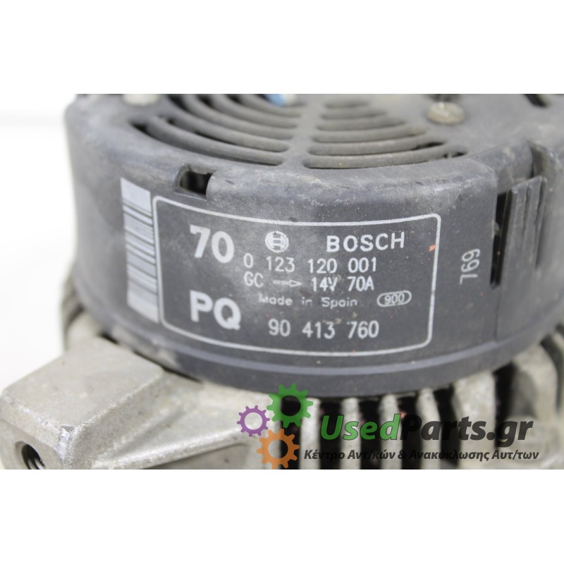 OPEL - CORSA - Δυναμό -  - ΕΤΟΣ: 1997 - ΚΩΔ.ΚΑΤ/ΣΤΗ: 0123120001  70A.Μεταχειρισμένα ανταλλακτικά αυτοκινήτων www.usedparts.gr.Απ