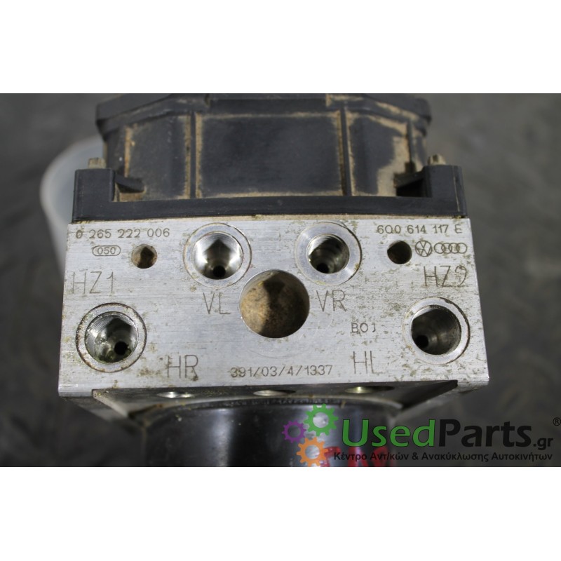 SKODA - FABIA - Μονάδα ABS - 5ΠΟΡΤΟ - ΘΕΣΗ:  - ΕΤΟΣ: 1999-2007 - ΚΩΔ.ΚΑΤ/ΣΤΗ: 0265800003  0265222006  6Q0614117E  391/03/4/1337 