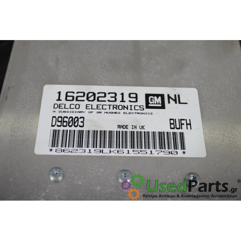 OPEL - VECTRA - Εγκέφαλος ECU - ΣΕΝΤΑΝ - ΕΤΟΣ: 1999-2002 - ΚΩΔ.ΚΑΤ/ΣΤΗ: 16202319  D96003  BUFH<br /><br />