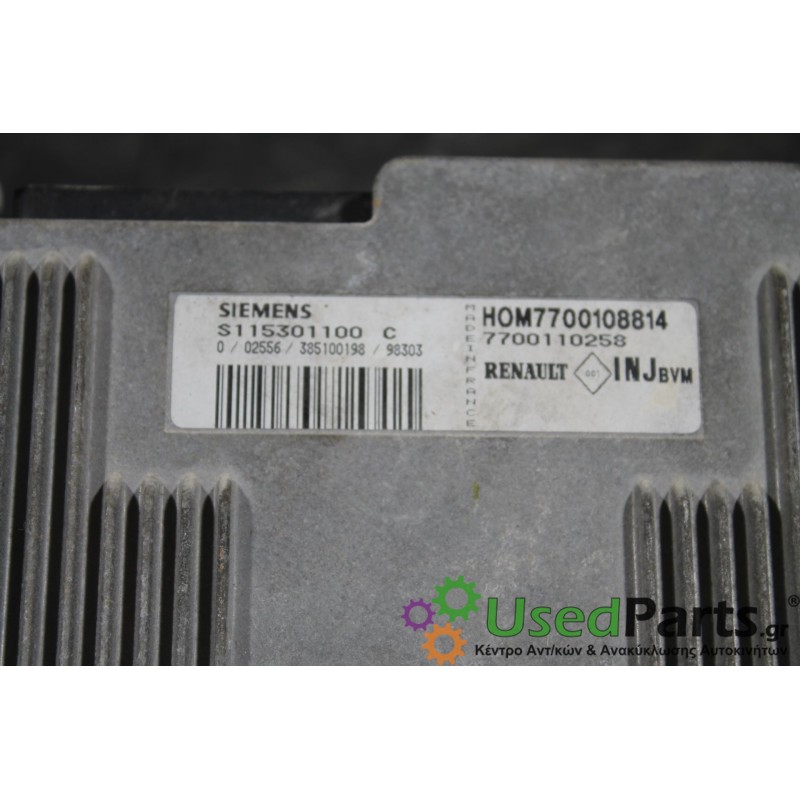 RENAULT - CLIO - Εγκέφαλος ECU - 5ΠΟΡΤΟ - ΕΤΟΣ: 1998-2001 - ΚΩΔ.ΚΑΤ/ΣΤΗ: S115301100C  HOM7700108814  7700110258<br /><br />
