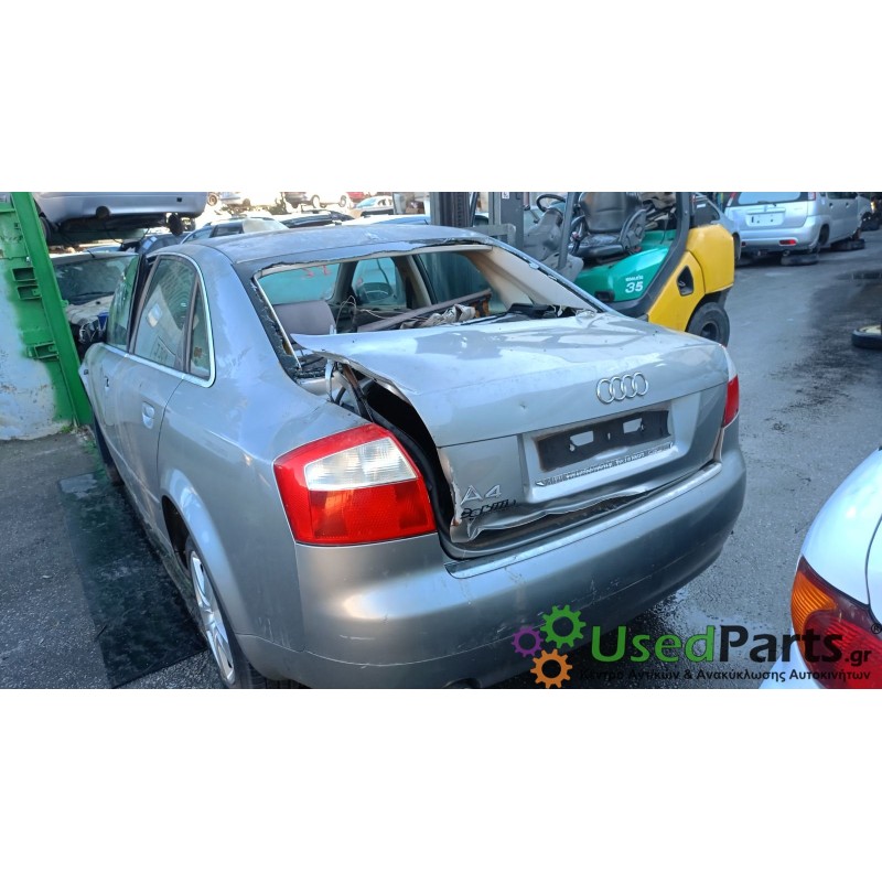 AUDI - A4 - Ολόκληρο Αυτοκίνητο - ΣΕΝΤΑΝ - ΚΩΔΙΚΟΣ ΜΗΧΑΝΗΣ: ALZ - ΚΥΒΙΚΑ: 1600 - ΕΤΟΣ: 2000-2004