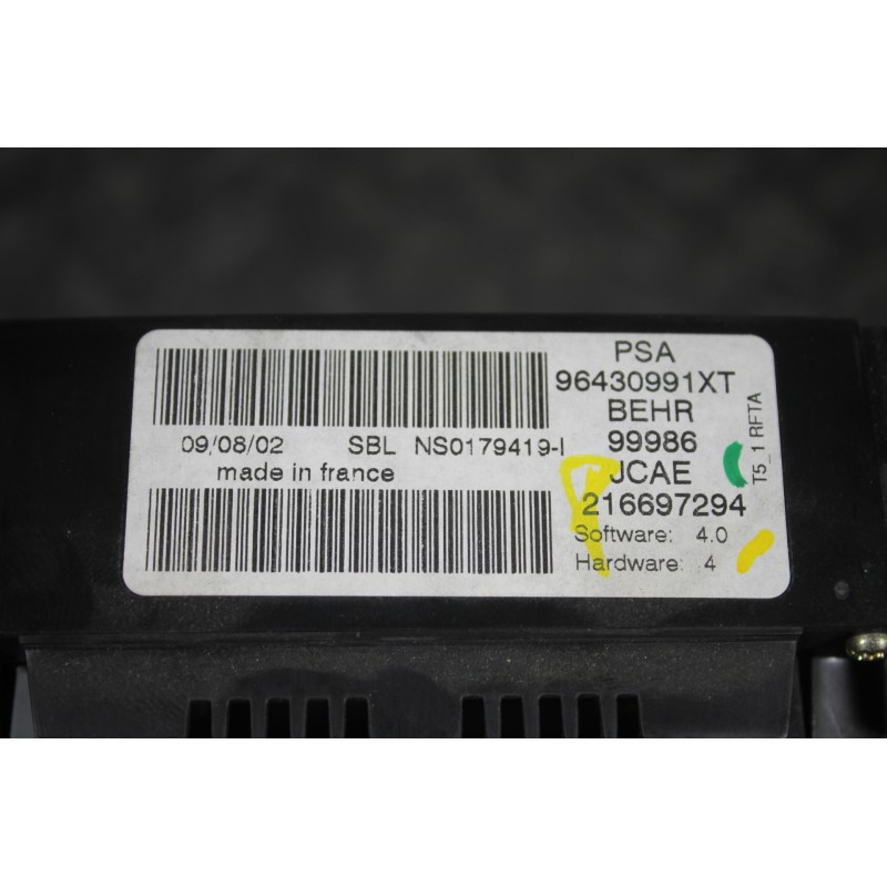 PEUGEOT - 307 - Χειριστήρια θερμοκρασίας - 5ΠΟΡΤΟ - ΕΤΟΣ: 2001-2005 - ΚΩΔ.ΚΑΤ/ΣΤΗ: 96430991XT<br /><br />