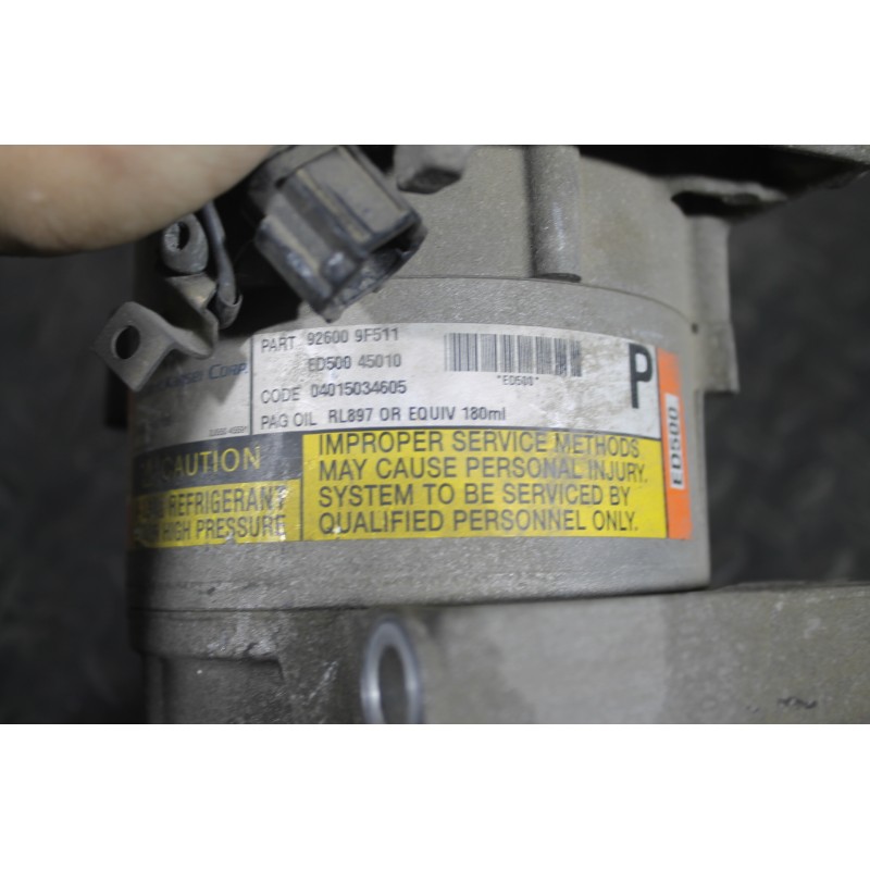 NISSAN - ALMERA - Κομπρεσέρ AC - 5ΠΟΡΤΟ - ΕΤΟΣ: 2000-2006 N16 - ΚΩΔ.ΚΑΤ/ΣΤΗ: 926009F511<br /><br />NISSAN :: 926009F511 <br /> N