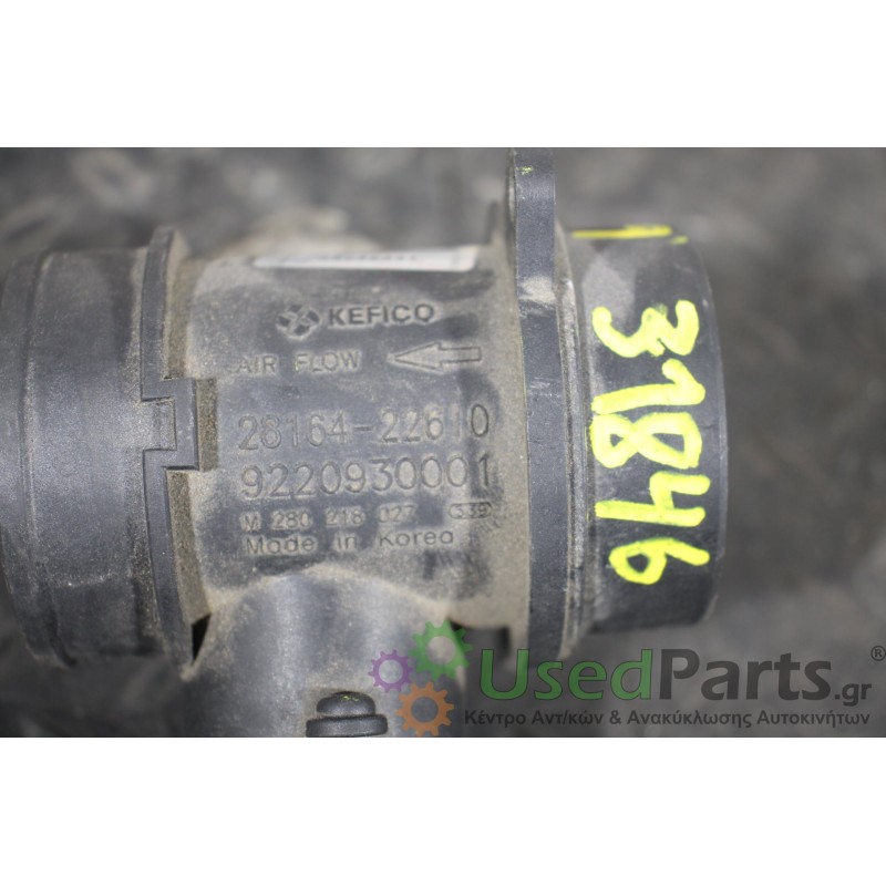 HYUNDAI - ACCENT - Μετρητής μάζας αέρα - 5ΠΟΡΤΟ - ΕΤΟΣ: 1999-2002 - ΚΩΔ.ΚΑΤ/ΣΤΗ: 28164-22610 2816422610 9220930001<br /><br />