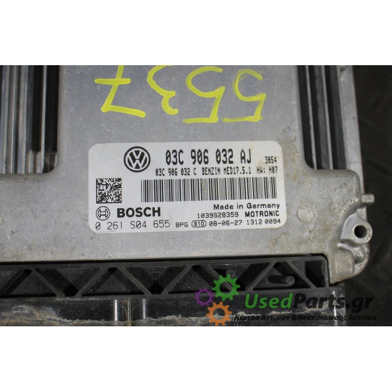 VW - TIGUAN - Εγκέφαλος ECU - 5ΠΟΡΤΟ - ΕΤΟΣ: 2007-2011 - ΚΩΔ.ΚΑΤ/ΣΤΗ: 03C906032AJ  0261S04655  1039S28359  13120094<br /><br />